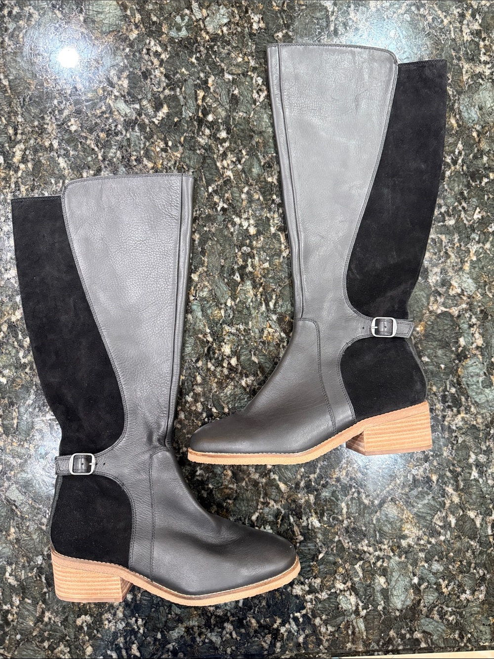 Lucky Brand Gray and Black Knee-High Boots